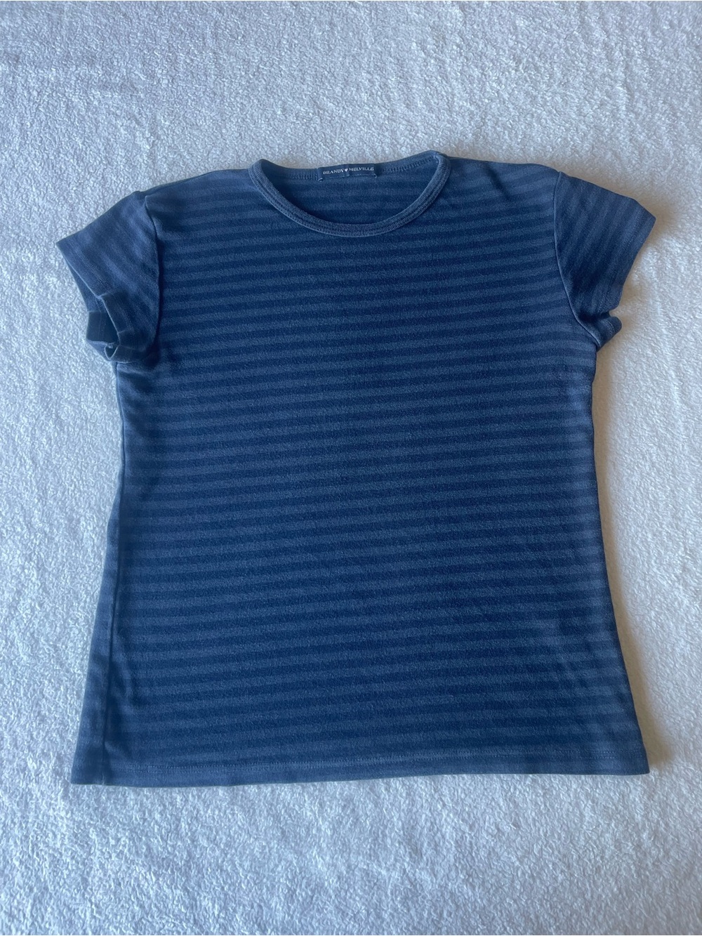 Brandy Melville Navy Striped Short-Sleeve Tee
